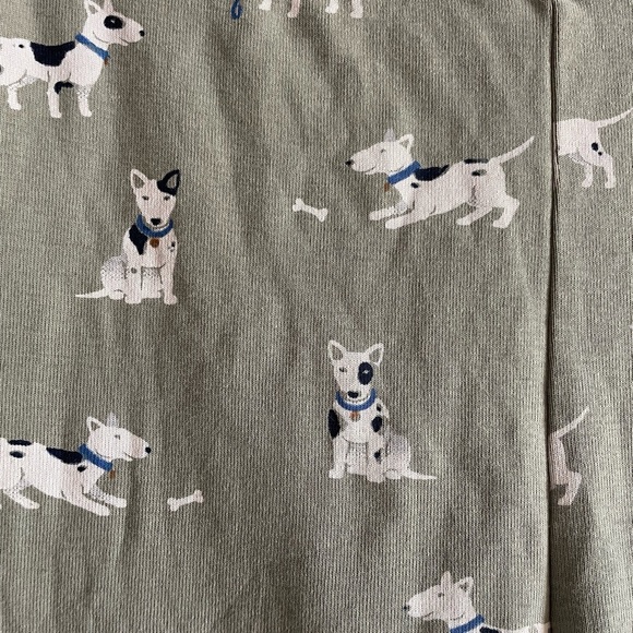 Petit Lem Kids Pajamas ( bottoms only)with Dog Print in Green size 7 - Picture 3 of 5